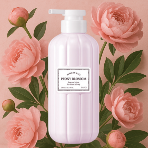 섬세한 향기와 촉촉함으로 피어나는 아름다움, 반디 플라워비타 피오니 블라썸 핸드크림 & 바디 로션 반디핸드크림