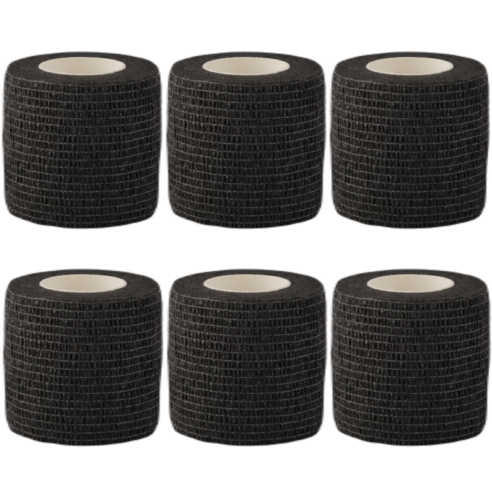 파쿠스 자가점착 탄력 압박 밴드 테이프 6p, 블랙