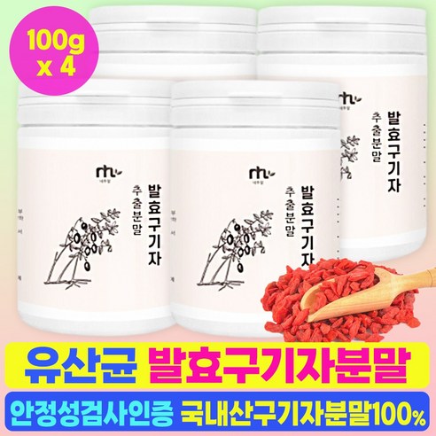 구기자 추출 분말100g 국산 국내산 청양 구기자 가루 차 분말 파우더 플란타 김치 유산균 발효 열매 효능 추천, 100g, 1개