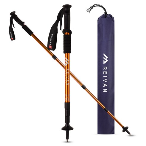 라이반 두랄루민 레디컬 4단 일자형 등산스틱 130Cm 2P, 라이반 레디컬 일자형 등산스틱 2P_오렌지