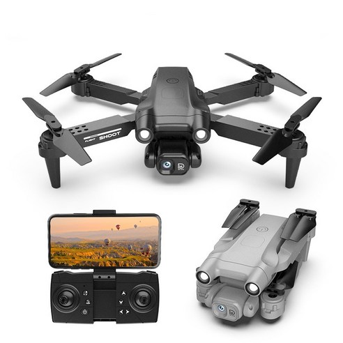 LSRC GT2PRO 2.4G 4CH 와이파이 FPV RC 드론 4K 480P HD 듀얼 카메라 고도 유지 헤드리스 모드 접이식 RTF, 01 Gray No Camera 2B 프로디지hd2