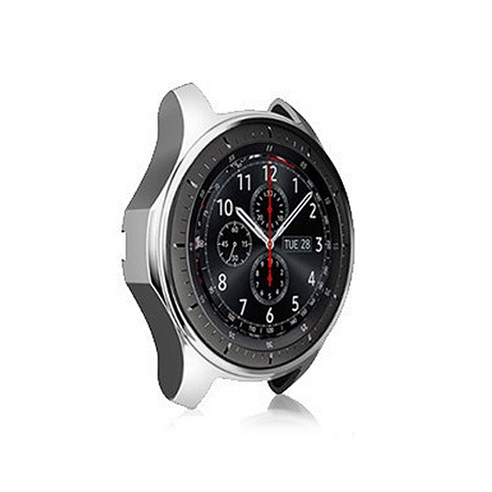 루아러블 스마트워치 보호 범퍼 풀커버 케이스 46mm, 실버케이스, 1개