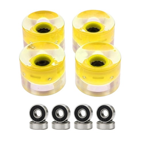 Longboard 스케이트보드를 위한 4개의 팩 PU 번쩍이는 바퀴 70mm 78a 교체 바퀴, 노랑