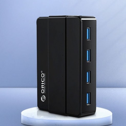 ORICO H4928-U3 전원 공급 장치가있는 고속 4 포트 USB3.0 확장 허브 PC 노트북 EU 플러그, 하나, 보여진 바와 같이