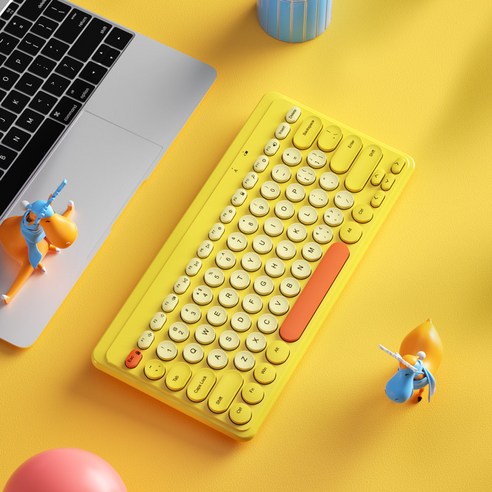 [시요] 2.4G 무선 키보드 마우스 세트 USB Keycaps 음소거 매직 미니 무선 게임 키보드 마우스 콤보 PC 게이머 컴퓨터 노트북, yellowkeyboard, 하나, 하나