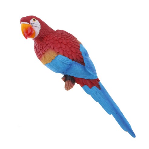 앵무새 입상 교육, 38cm 레드 블루, 설명, 수지