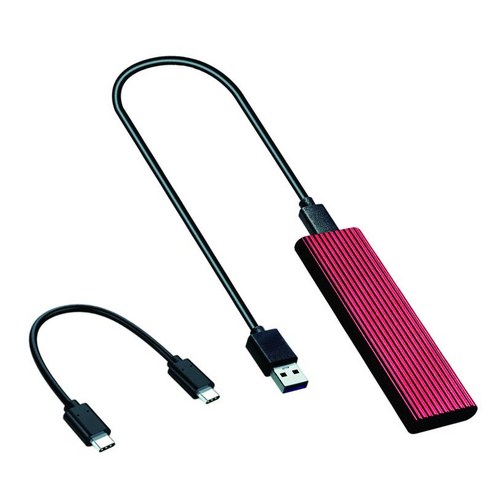 외부 M.2 NVME-USB 3.1 인클로저 어댑터 변환기 M.2 케이스 M B 키(2230 2242 2260 2280 NVMe 콘텐츠 디자이너 엔지니어용 Type-C, 빨간, 4.17x1.3x0.35 인치, 알루미늄 합금