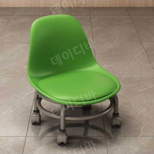 앉은뱅이 이동의자 등받이 작업방석 돌돌이의자 고추농사 요추 바닥 스툴 소음 방지, 16.그린 - 그레이 휠, 1개