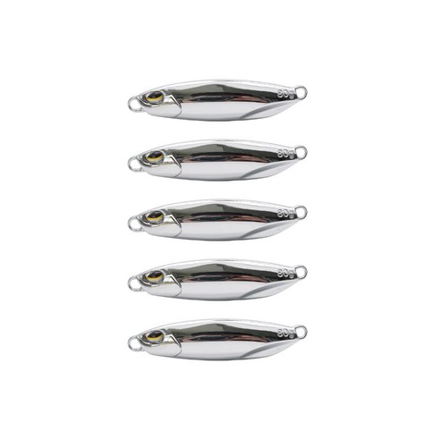 행운을파는낚시 케이 크롬 메탈지그 5개세트, 30g, 5개