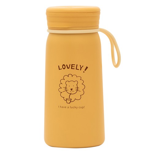smy일본식 모리 스타일 보온병 성인 소녀 심장 학생 간단한 컵 귀여운 작은 휴대용 물 컵 Ins, Yellow-300Ml, 하나