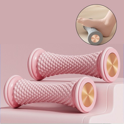 수앳홈 발바닥 발 풋 마사지 지압 롤러 봉 지압기, 소프트핑크, 2Ea