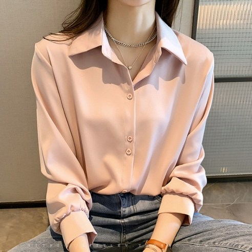 베베디 여성용 페냐 무지 긴팔남방 셔츠