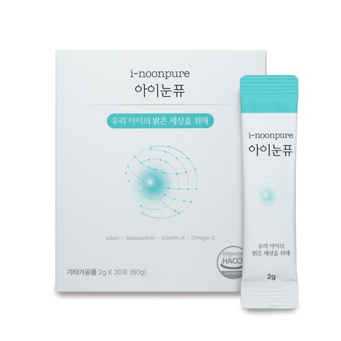 [정품] 아이하이 아이눈퓨 2g x 30포 블루베리맛 아이하이아이눈퓨 아이눈 눈건강 어린이 아이하이아이눈, 1개, 60g
