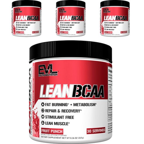 EVLUTIONNUTRITION 린 BCAA 프루트 펀치, 237g, 4개