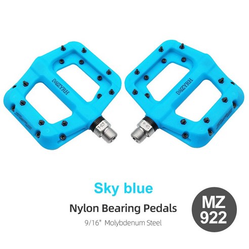 MZYRH-초경량 씰 베어링 자전거 페달 사이클링 나일론 로드 bmx Mtb 페달 플랫 플랫폼 자전거 부품 액세서리, MZ922Skyblue, 러시아
