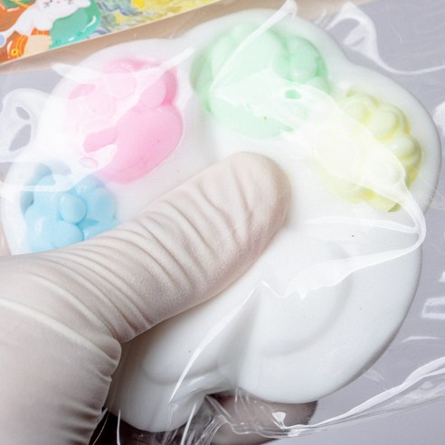 [이거쩌거] 쫀득말랑이 스트레스해소, 1개, 50g, 합체 발바닥 화이트