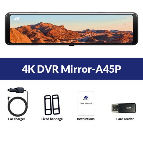 룸미러 블랙박스 후방카메라차량용 Dvr 4K GPS 백미러 녹음기 소니 IMX415 울트라 HD 3840x2160P 카메라, 02 With 6m RCC_03 아무도