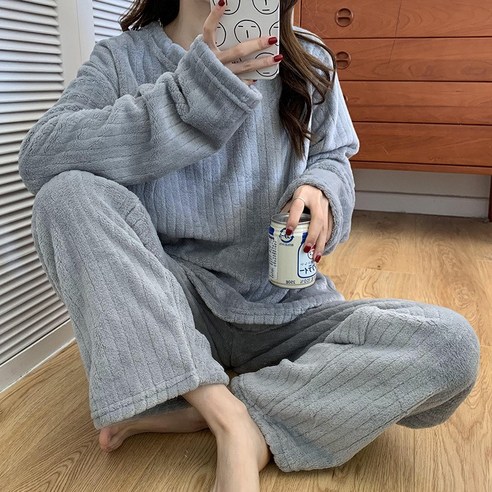 별빛감성 파스텔 극세사 수면 여성 상하잠옷