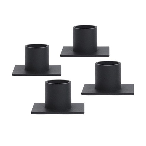 테이블 호텔에 대 한 4Pcs 블랙 테이퍼 캔들 홀더 촛대 입상 철, 검은 색