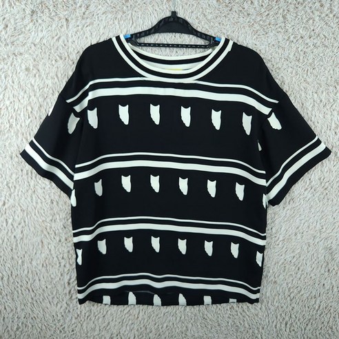 빈티지프렌/ [여38]럭키슈에뜨 블랙 폴리 블라우스