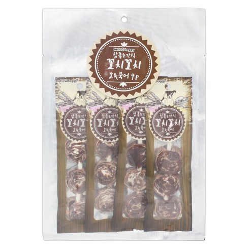 참좋은간식 꼬치꼬치 강아지 간식 4p, 소 + 북어 혼합맛, 100g, 9개