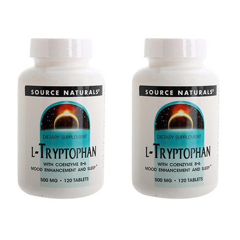 소스내츄럴스 L-트립토판 코엔자임 B-6 포함 500mg 타블렛, 120정, 2개