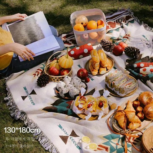 DFMWI.피크닉 매트.Picnic mat.--피크닉 매트 프렌치 인스 에스닉 야외 캠핑 방수 방습 패드에 두꺼운 피크닉 패브릭 포토, 130*180Cm민족스타일