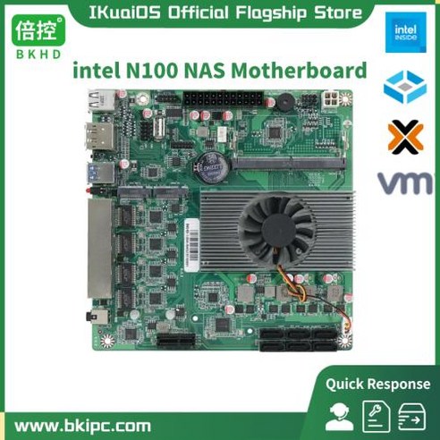 IKuaiOS 인텔 N100 ITX DIY 마더보드 NAS 루트 서버 호환 TrueNAS OMV ESXi 4x25GbE 2x M2 6x SATA 홈 오피스, 5) N100 CPU 16GB RAM 256GB SS