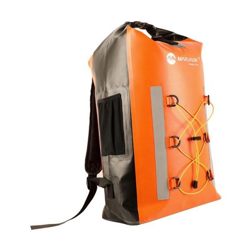 야외 30L 방수 드라이 가방 휴대용 캠핑 드라이 습식 분리, 오렌지, PVC