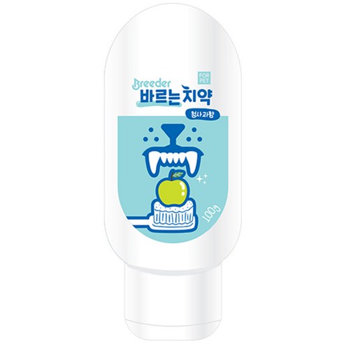 브리더 바르는 반려동물 치약 청사과향 100g x 2개