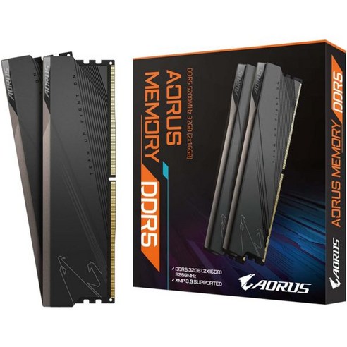 기가바이트 AORUS GPARS16G37 RGB 16GB RAM 메모리 키트2x8GB 3733MHz 부스트 Fusion 2.0 Ics 100 정렬 및 테스트, 5200MHz Memory- GP-ARS32G52D5