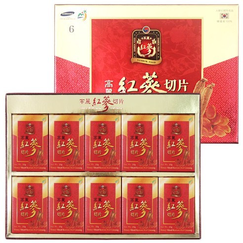 고려홍삼절편 홍삼 슬라이스 꿀절임 고려인삼 선물세트 20g x 10개입 행복한삼, 1개, 200g