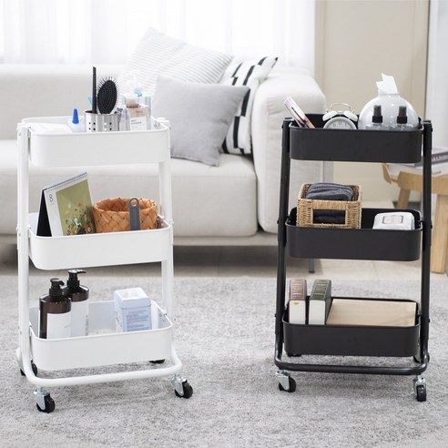 공간을 효율적으로 활용하는 철제 주방 웨건