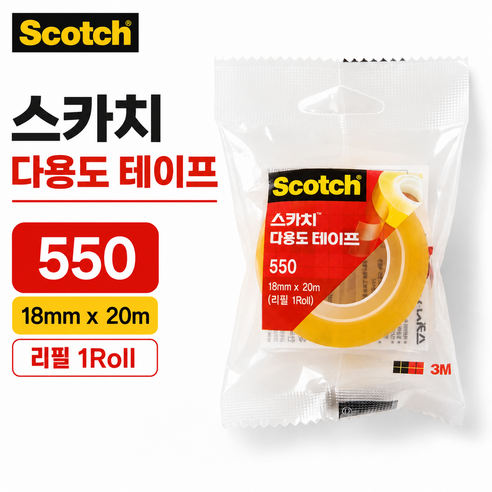스카치 다용도 테이프 리필 18mm x 20m, 1개