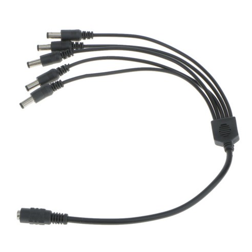 5 포트 분배기 케이블 CCTV 보안 카메라 전원 공급 장치 어댑터 케이블 검정, 39cm, 블랙, 구리 및 플라스틱