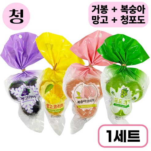 쿄호젤리 거봉맛 청포도맛 망고망 복숭아맛 네가지맛 코리아 젤리, 1세트, 180g