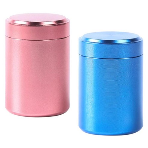 홈 오피스 여행을 위한 2x 알루미늄 설탕 커피 차 캔 캔디 밀봉 캔, 80ml, 알류미늄, 로즈 골드+블루