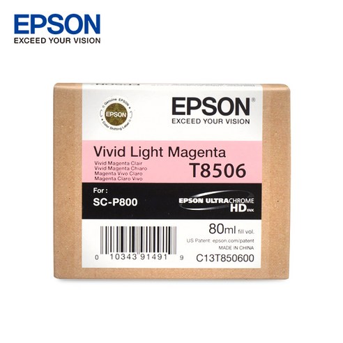 엡손 Epson SC-P800 정품 잉크 T8506 선명한 밝은진홍 80ml