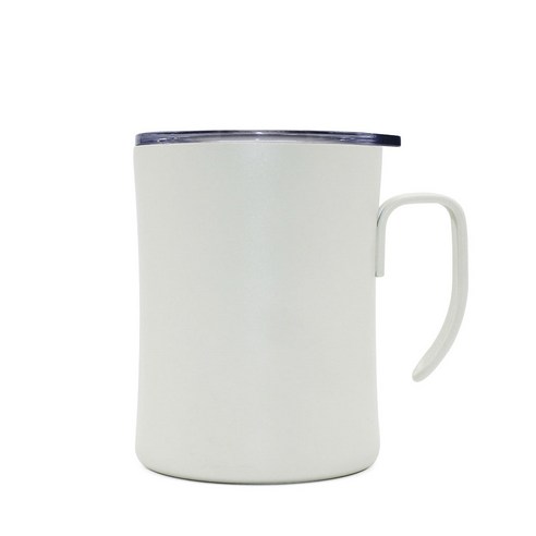 맵스 더블 월드 스테인리스 스틸 리드 머그컵 350ml, 1개, Rice White