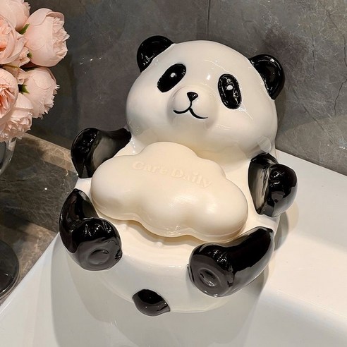 통통몰 팬더 세라믹 비누 받침대, 1개, 1번