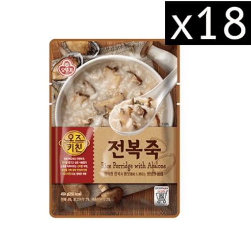 오뚜기 오즈키친 전복죽, 450g, 18개