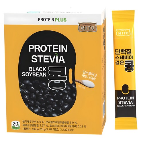 MITO 단백질 스테비아 검은콩 곡물차, 20g, 1개, 20개입