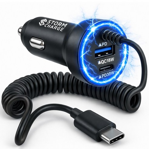 스톰차지 차량용 초고속 시거잭 충전기, 메탈블랙, SC-112601