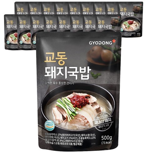 교동식품 부산식 돼지국밥, 500g, 18개