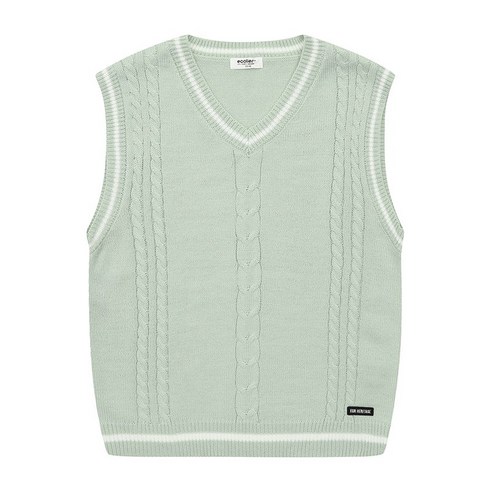 에꼴리에 남아 케이블 배색 브이넥 니트 베스트 23A3002 MT
