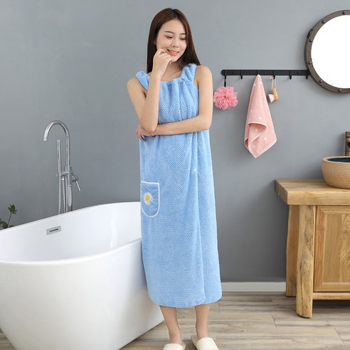 YOUPAN 파인애플 입는 샤워가운 바디가운 목욕 가운, D블루(1+1), 1세트