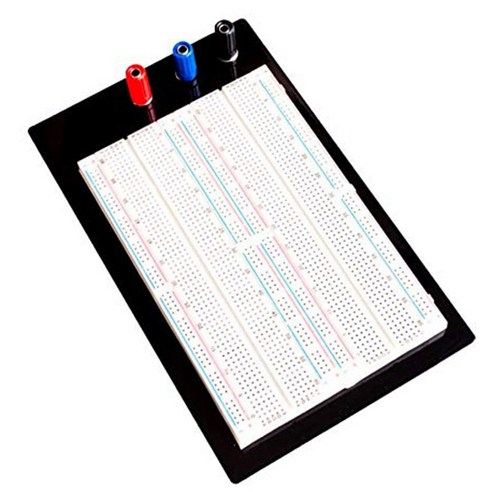 Retemporel 솔더리스 브레드 보드 Protoboard 4 버스 테스트 회로 기판 Tie-Point 1660 ZY-204, 1개, 화이트 & 블랙