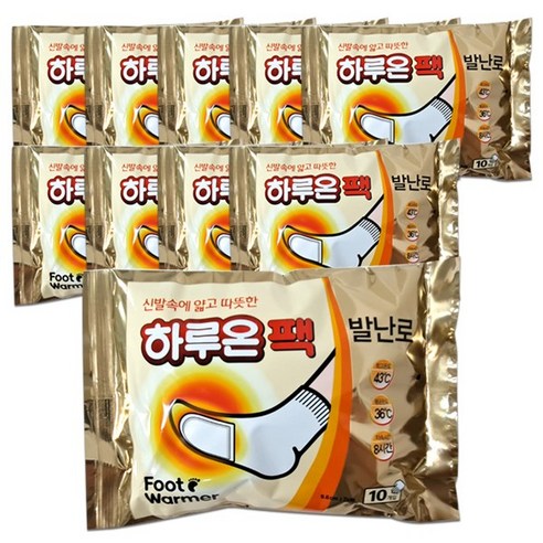   하루온팩 발난로 핫팩 100매, 50set