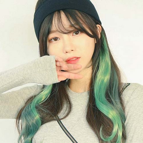 가발매니아 퍼스널 믹스 컬러피스 고열사 브릿지 2p, 그린믹스, 1세트