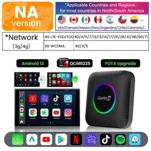 카링킷프로3무선카플레이 카링킷 Carlinkit 안드로이드 13 TV LED 8 + 128GB 무선 자동 어댑터 유튜브 IPTV GPS, 3) 8GB RAM 128GB ROM – EAU